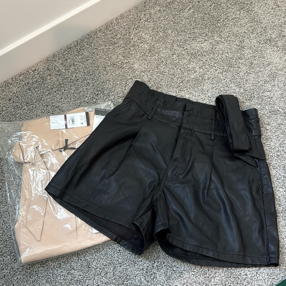 Leather shorts